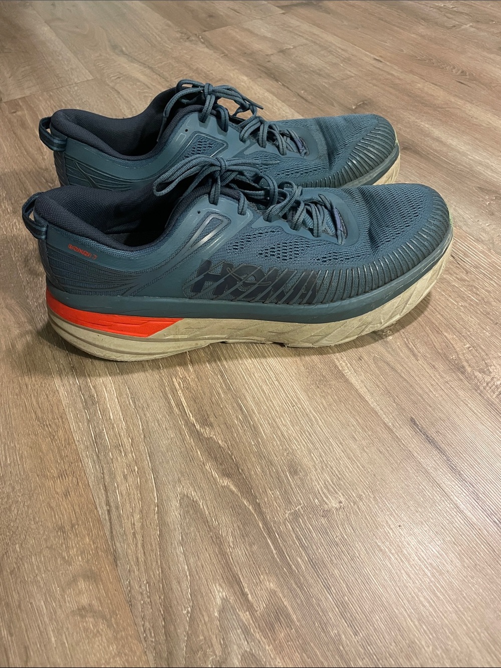 Men’s Hoka Bondi 7 Blue Athletic Shoes Size 11.5